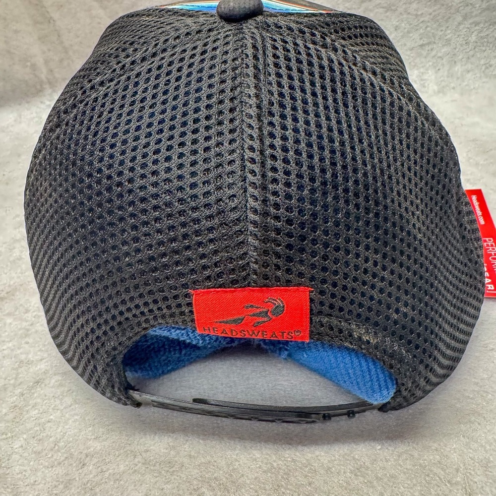 Headsweats Hat Cap Snap Back Trucker Baja Stripe Bigfoot Patch Mens Black Multi - Picture 2 of 7